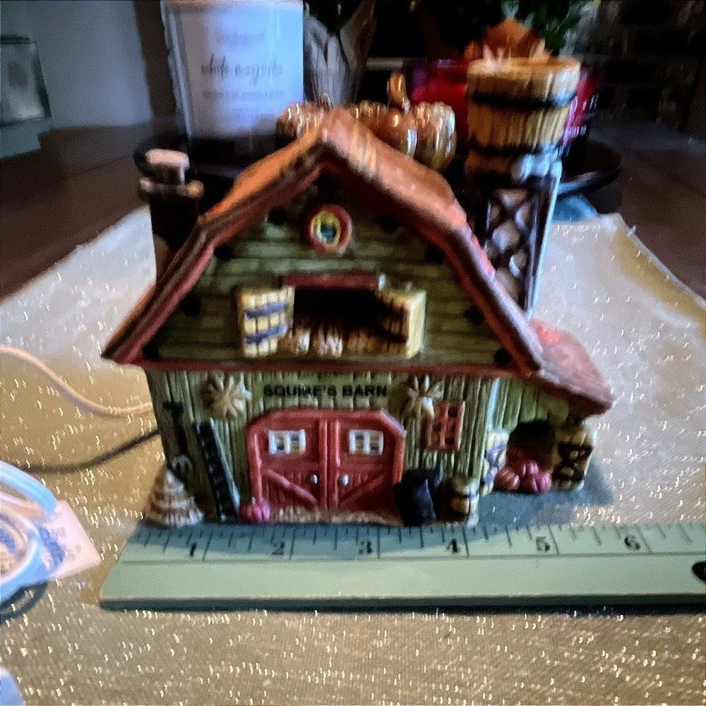 VTG Country Cottage Illuminated Ceramic Autumn Village House 